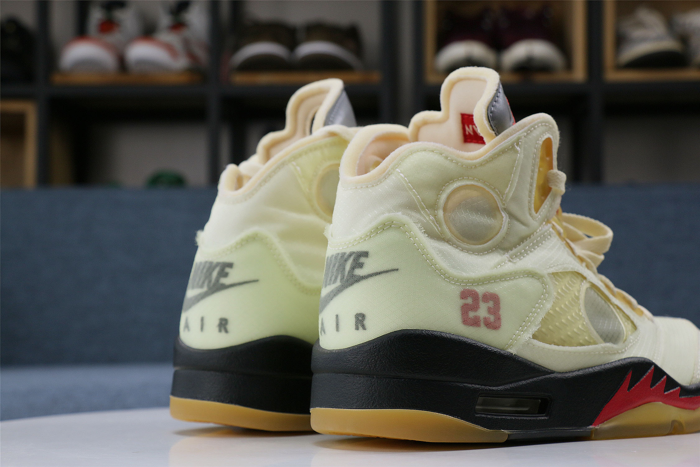 Off White x Air Jordan 5 Retro Sail/Plot twist (LN5 A1 Batch)