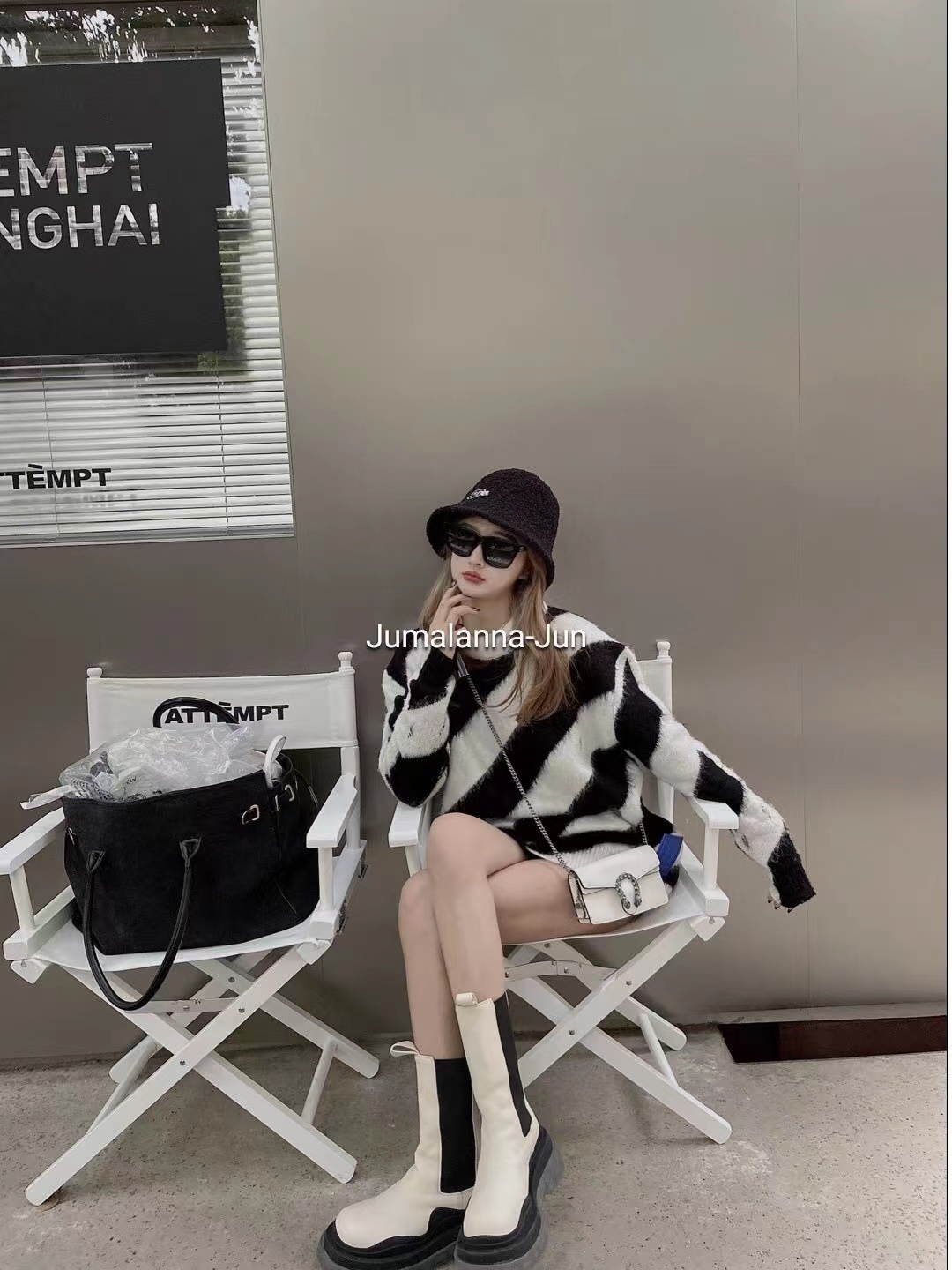 OFF WHITE Mohair Sweater White Zebra