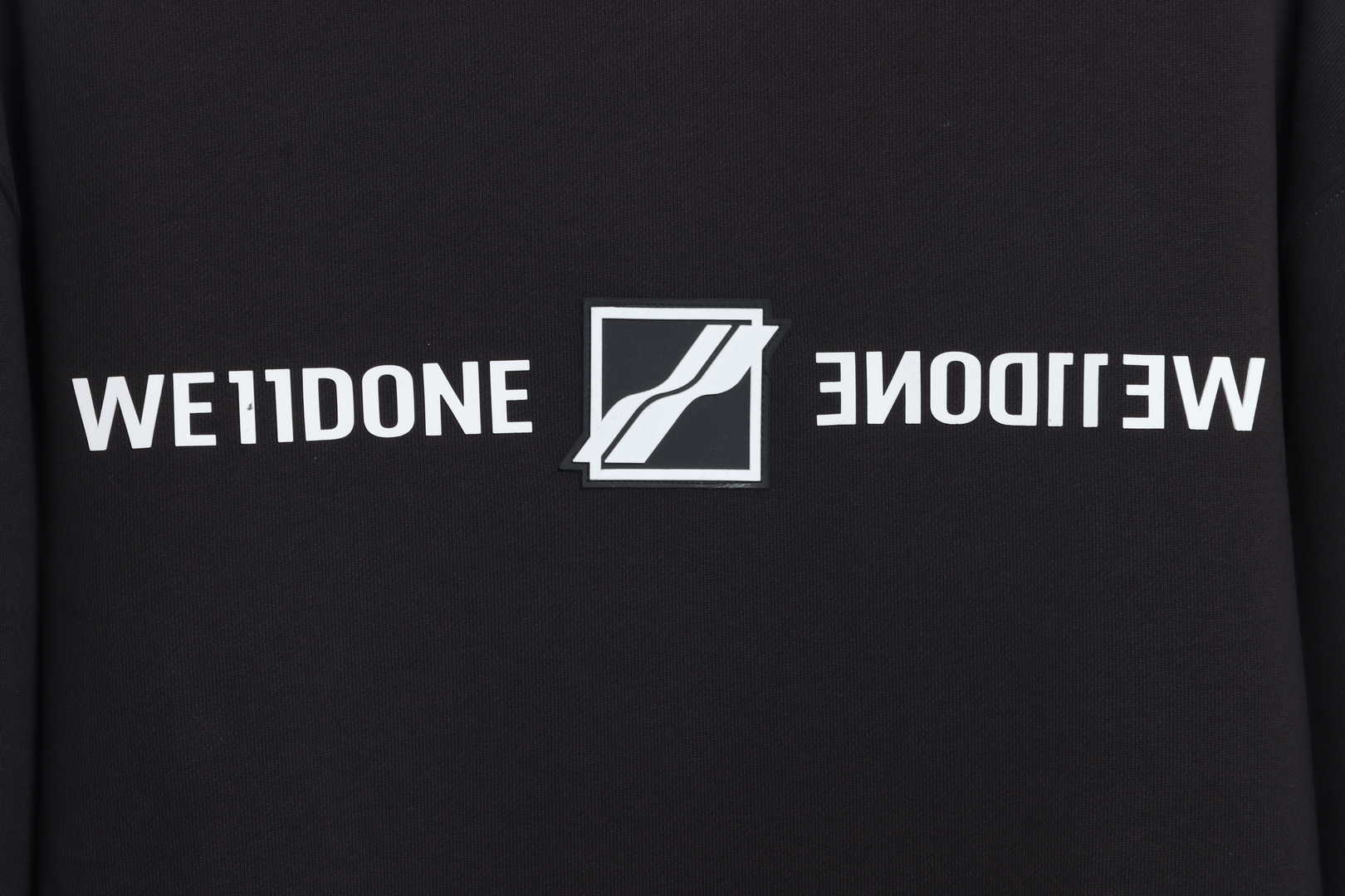 W3LL mirror image silicone letter hoodie