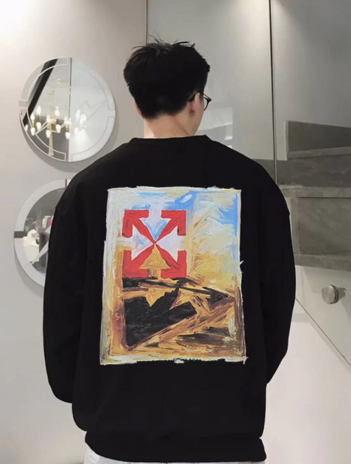 OFFWHITE (OW) environmental limited logo red arrow sweatshirt
