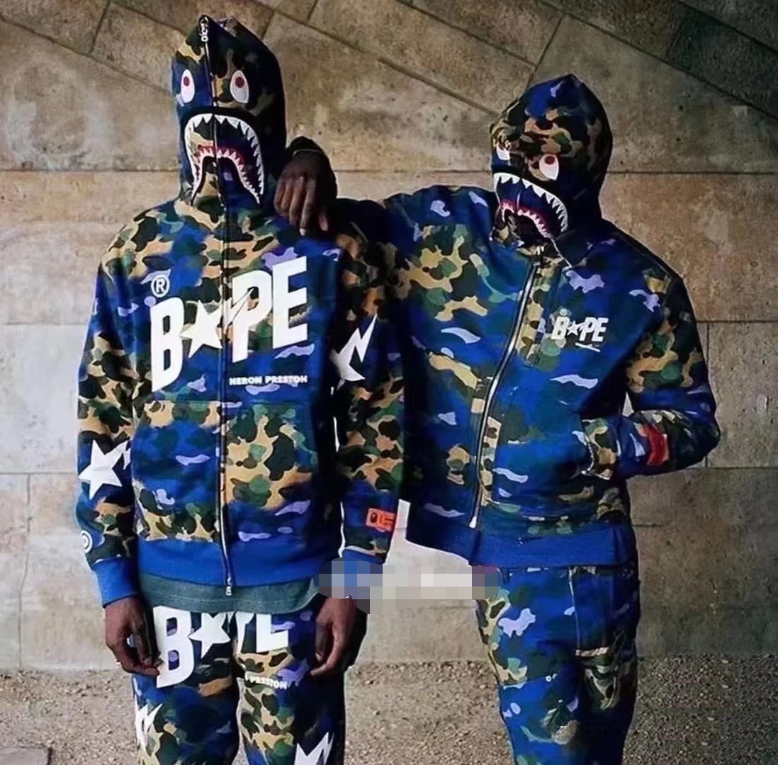 BAPExHP Joint Purple Shark Zipper Hoodie