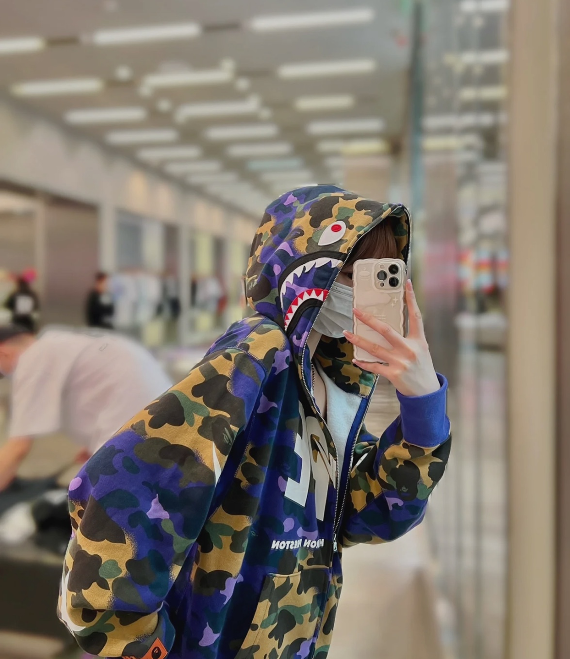 BAPExHP Joint Purple Shark Zipper Hoodie