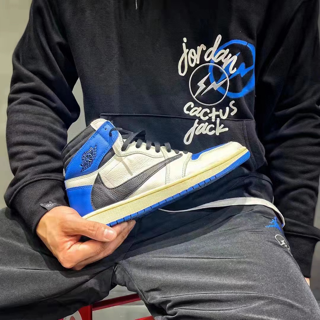 Jordan TS lightning tripartite joint portrait print hoodie