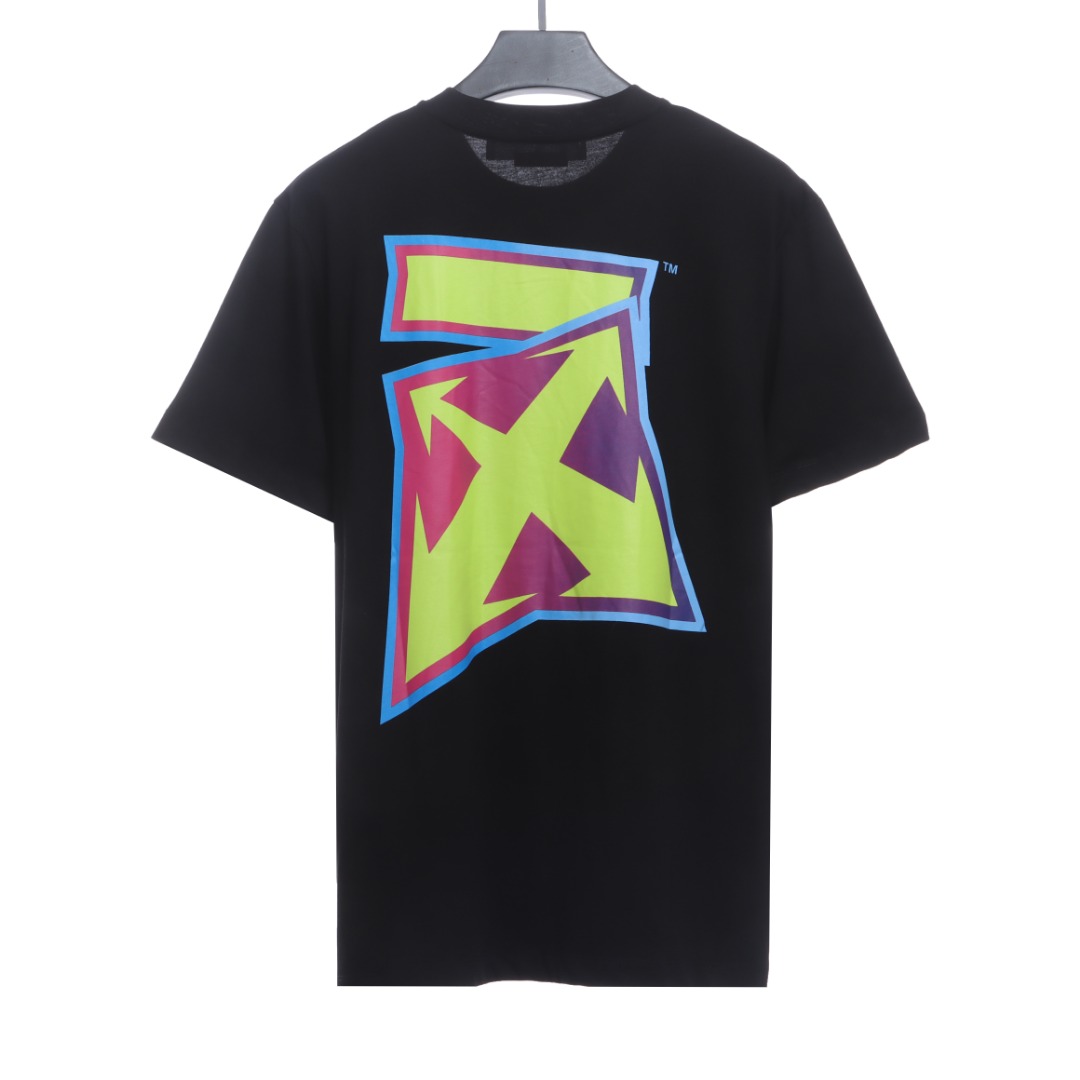 0W deformable 3D color graffiti arrow short sleeves