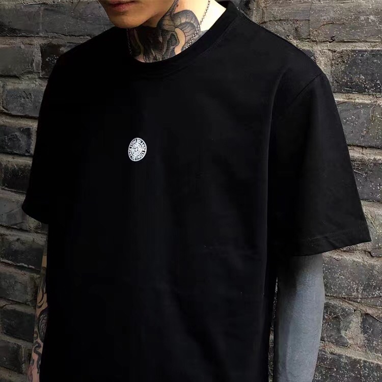 Stone island cross logo printing short sleeves