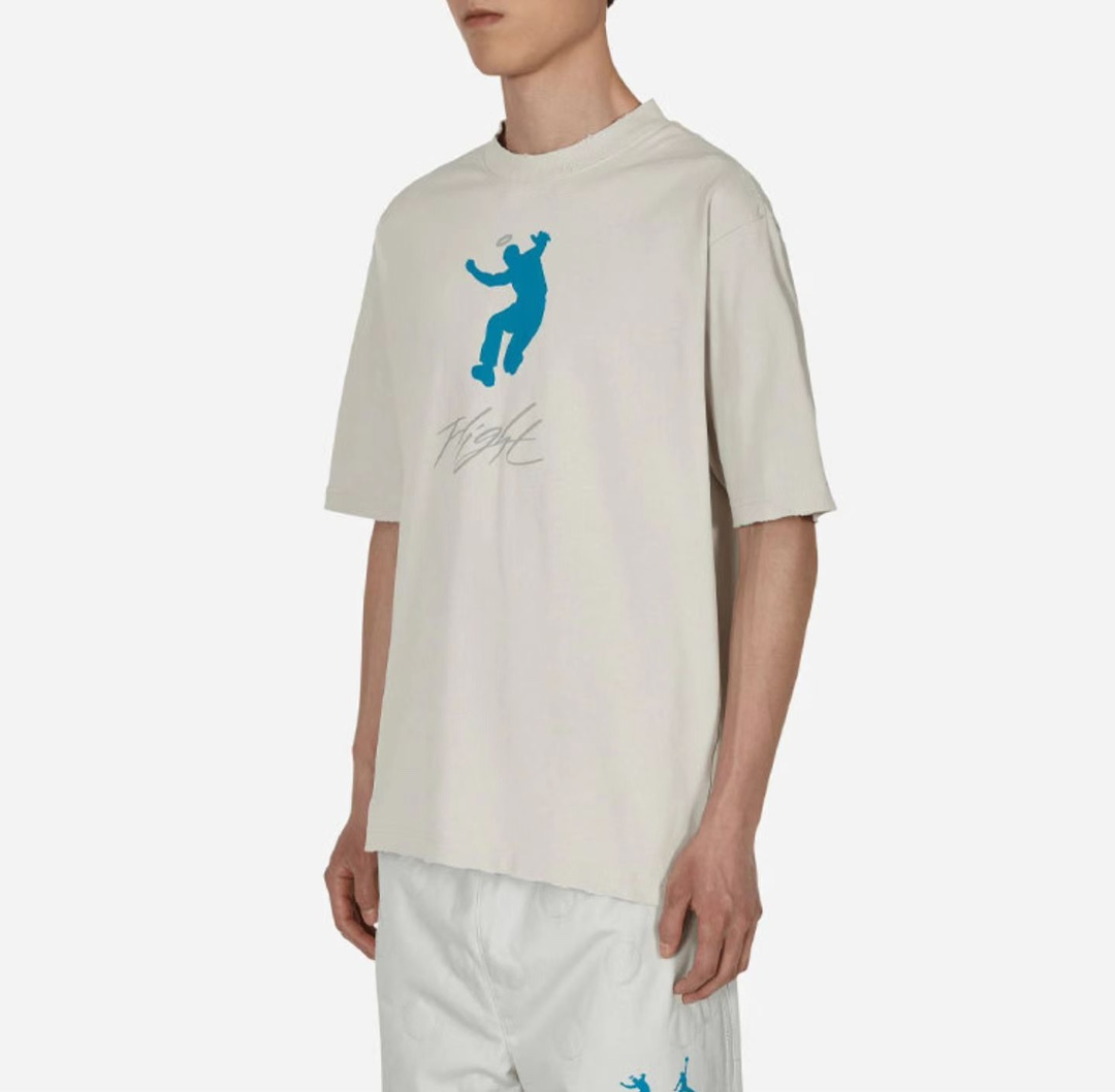 Aj UNION character letter print short sleeve