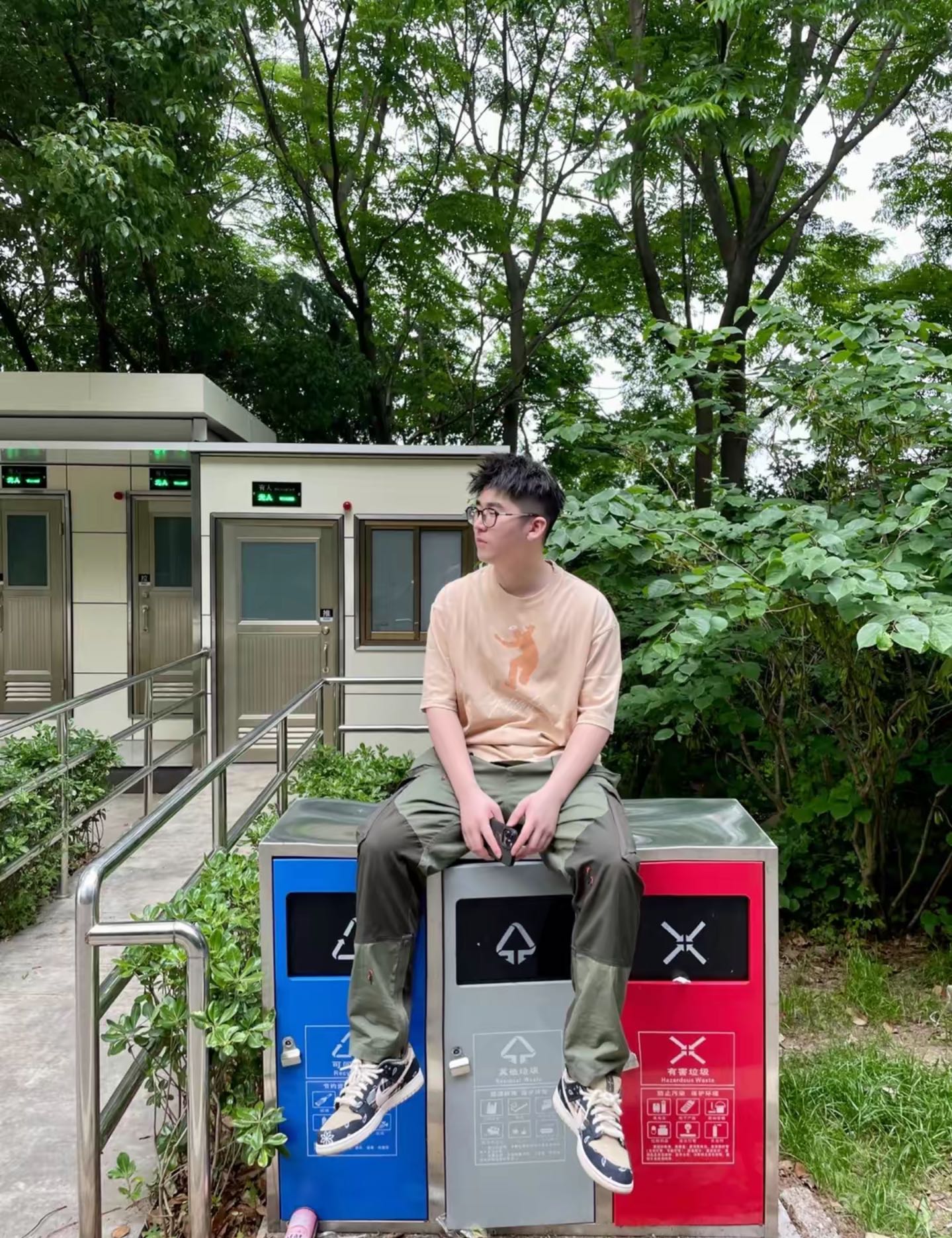 Aj UNION character letter print short sleeve