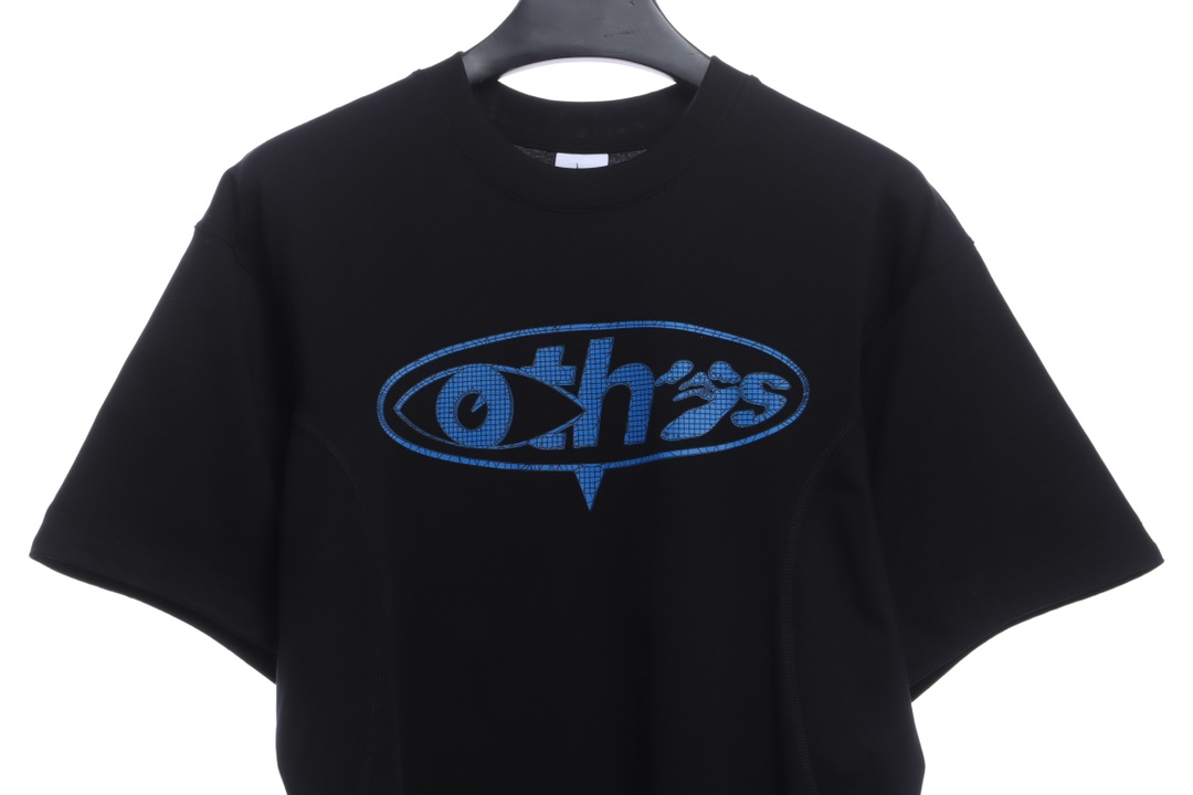 Nike co-OW asymmetrical hem letter printing short sleeves