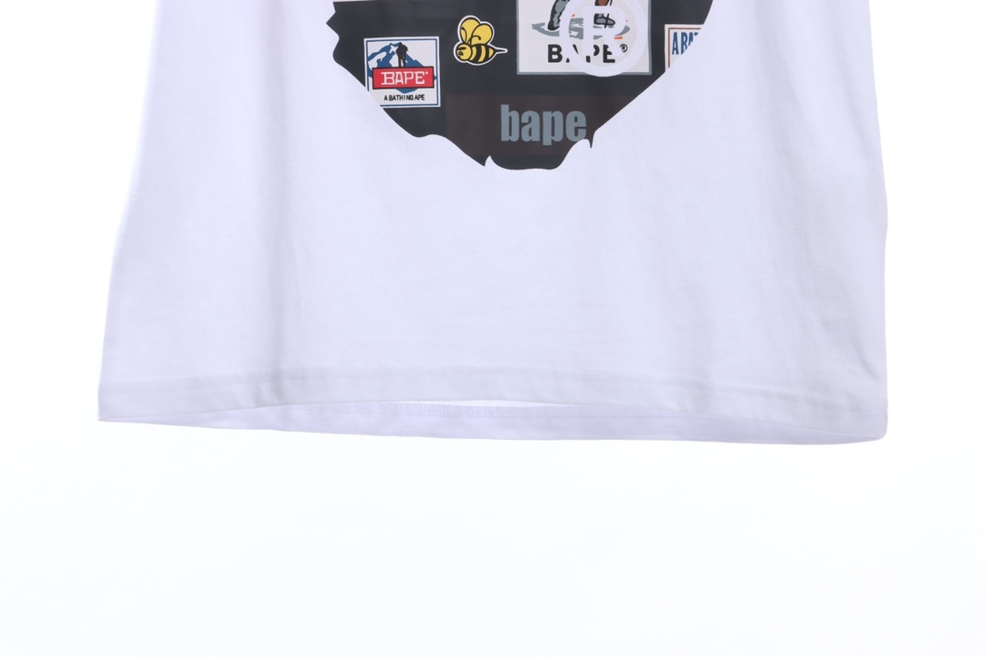 BAPE ape-man initials pattern label printing short sleeves