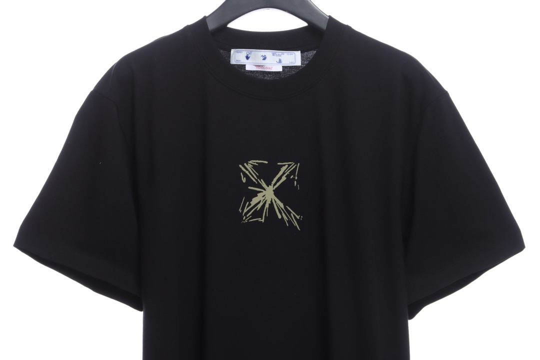 OW Sketch Splashed Ink Arrow Letter Short Sleeves