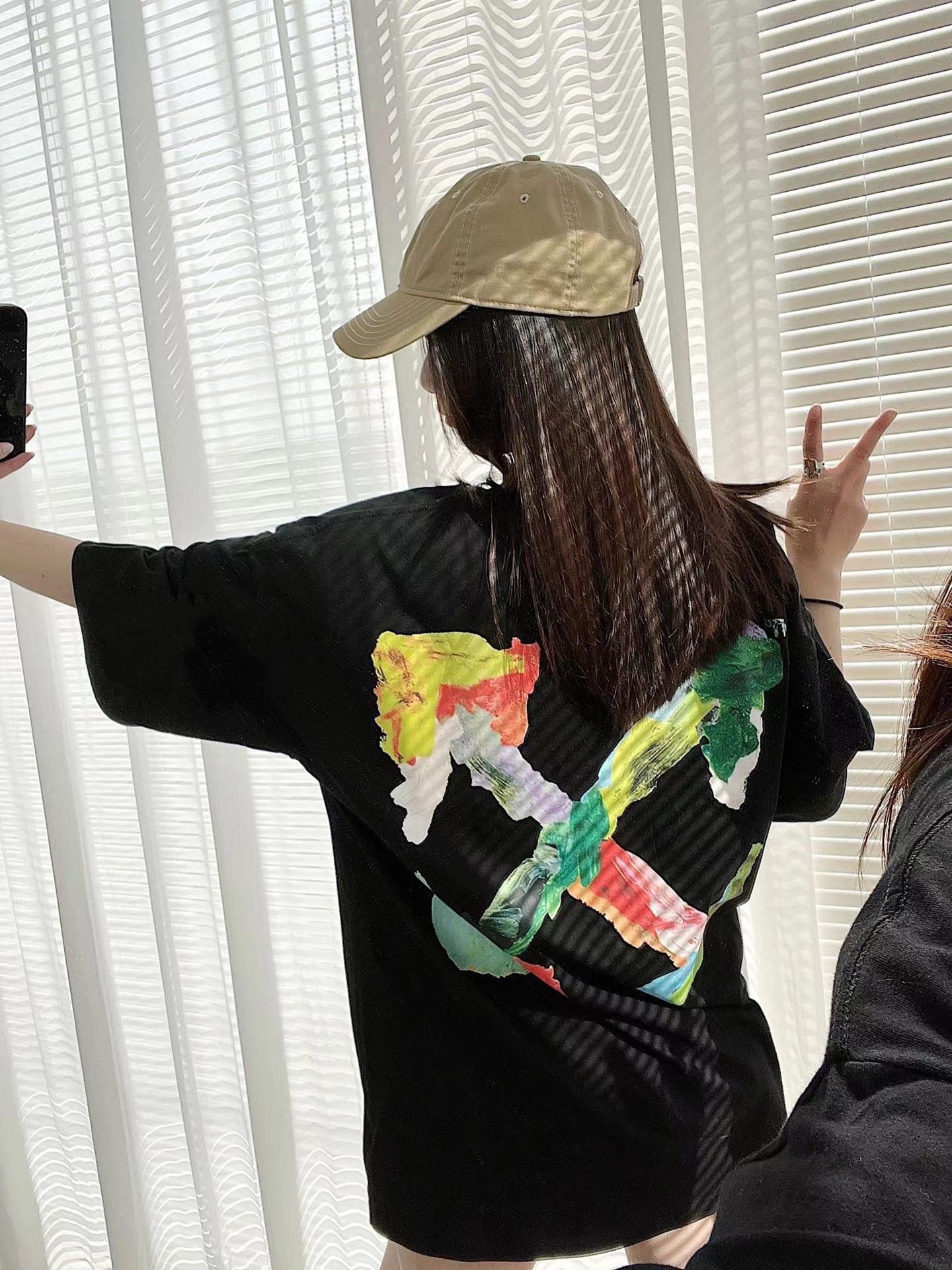 OW Environmental Protection Ink hand-painted graffiti short sleeves