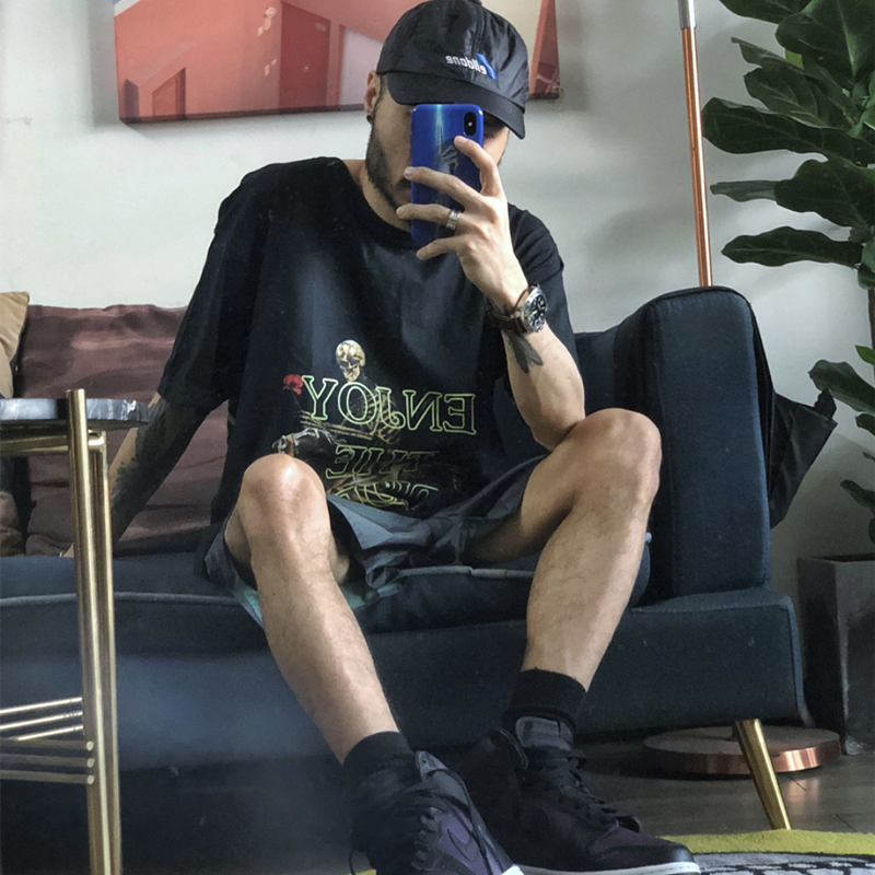 Travis Scott Concert retro art letter printing short sleeves