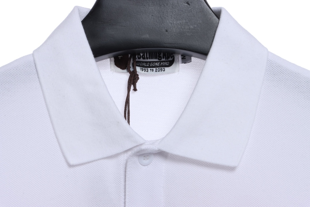 BAPE back colorful letter printing POLO short sleeves