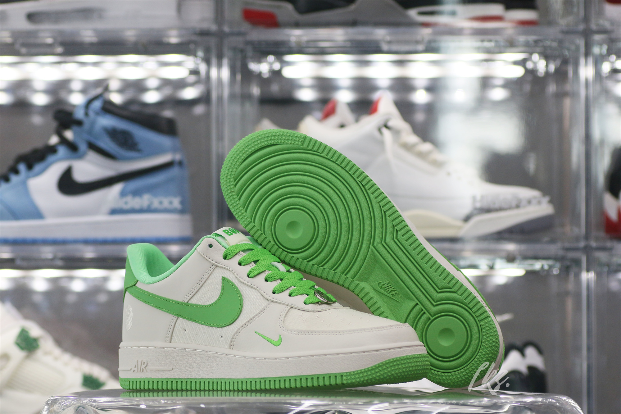 Bape X Nike Air Force 1 White Green Custom shoes