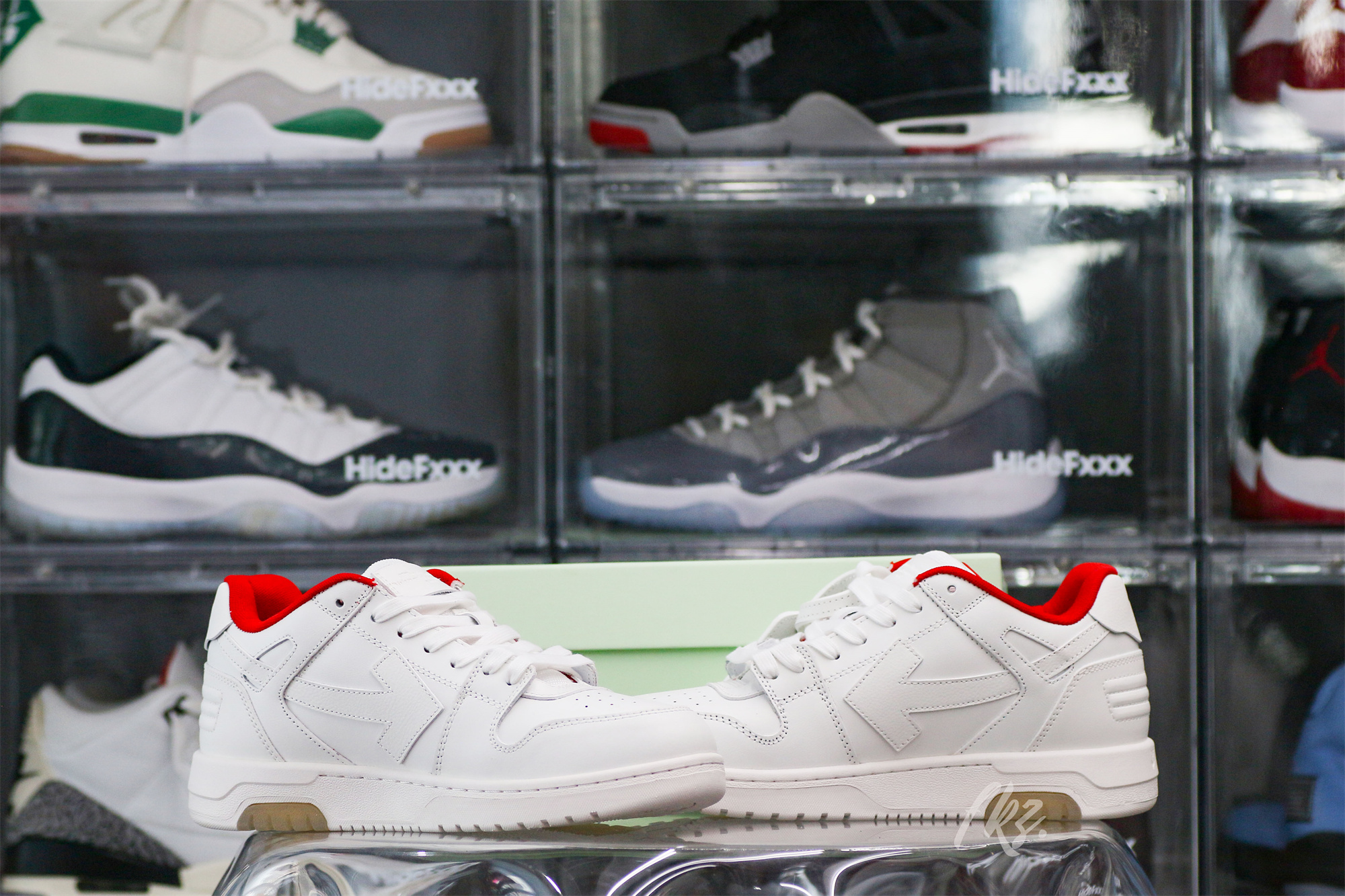 OFF-WHITE White & Red Out of Office ‘OOO’ sneakers