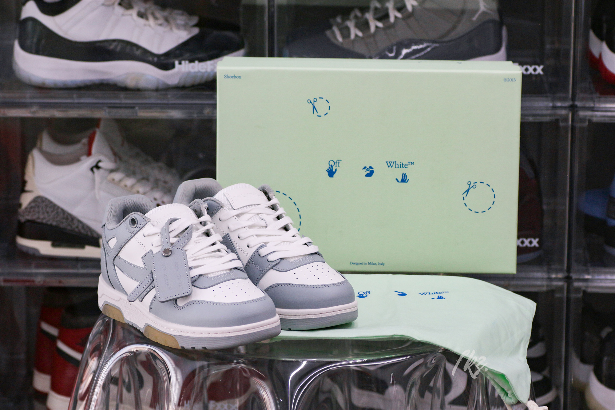 OFF-WHITE White & Gray Out Of Office Sneakers