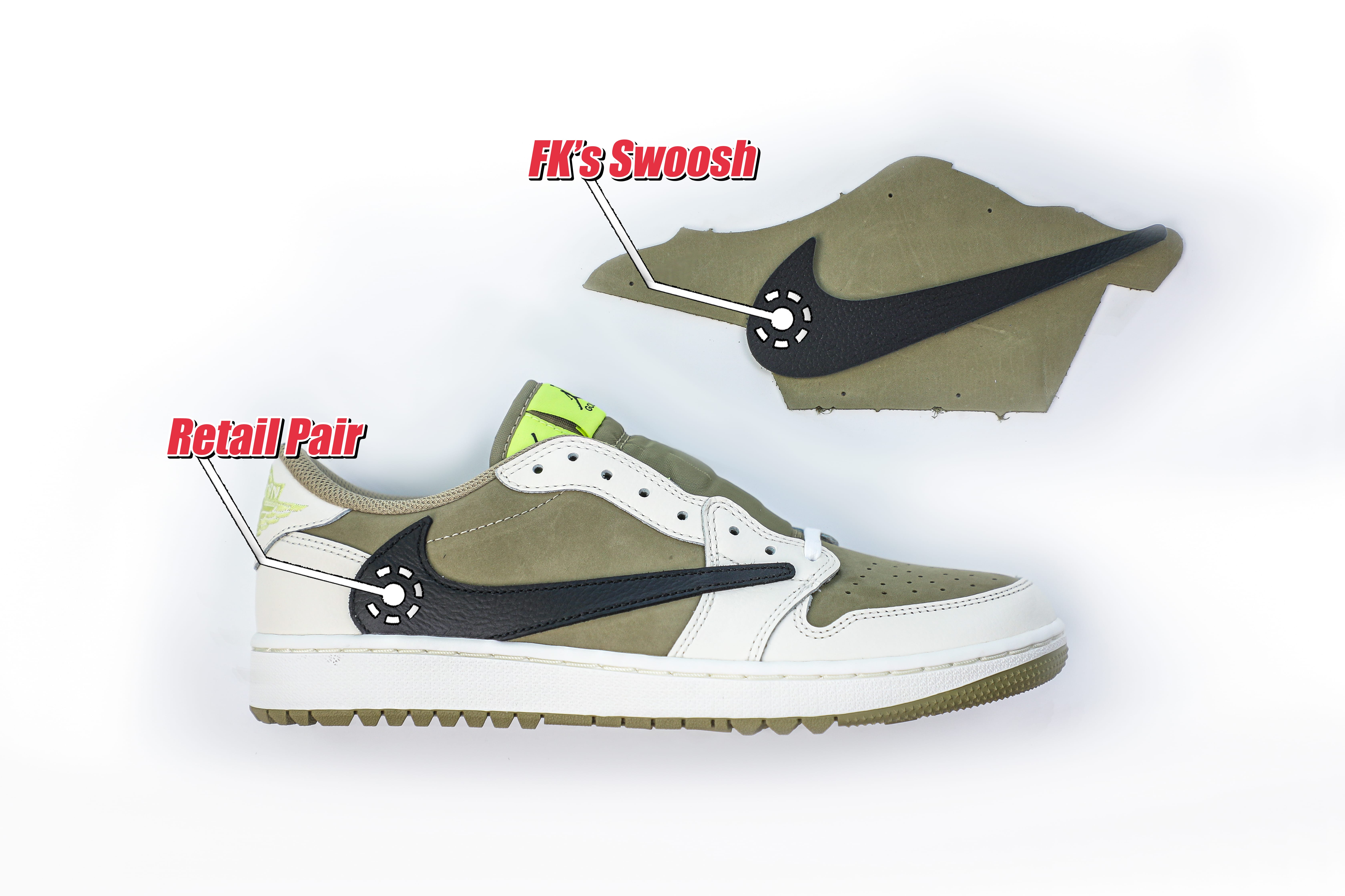 Travis Scott x Air Jordan 1 Low Golf Neutral Olive (LN5 A1)
