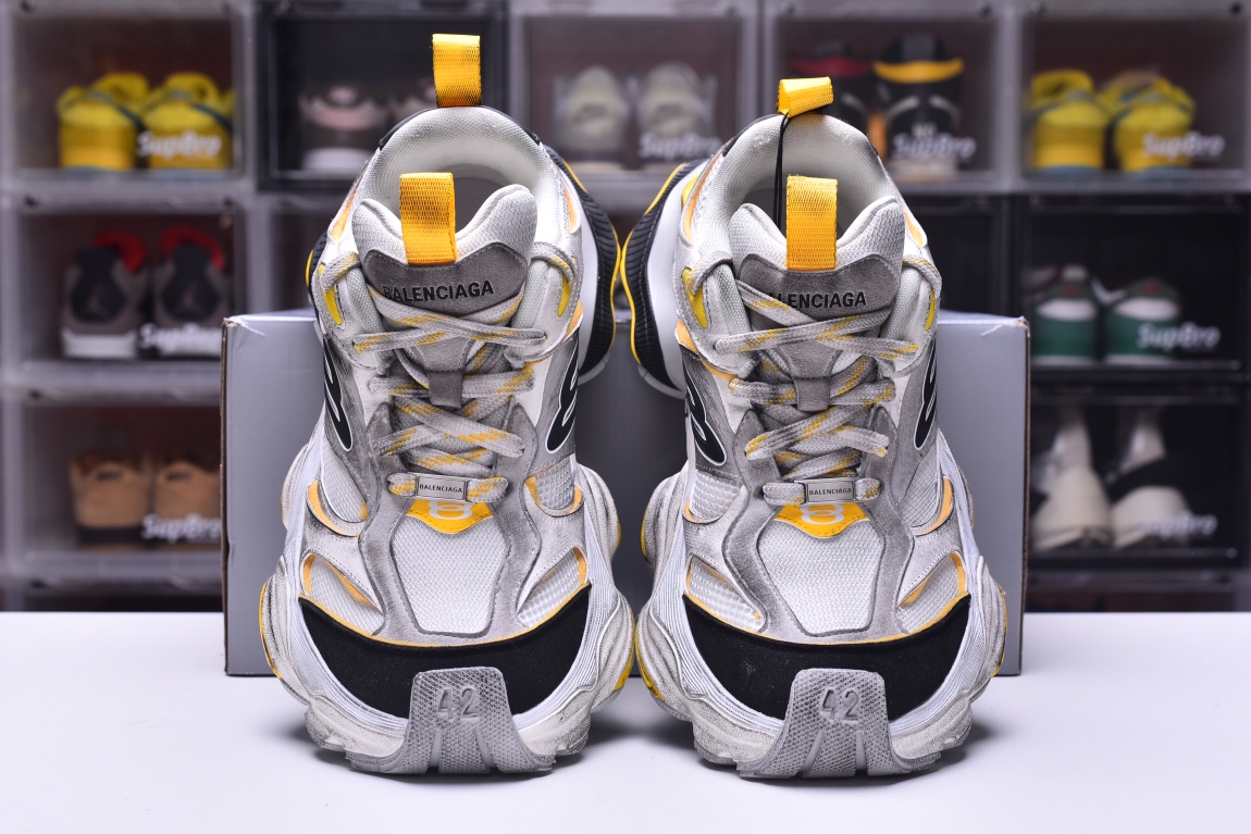 Balenciag* Cargo Sneaker Grey Black Yellow