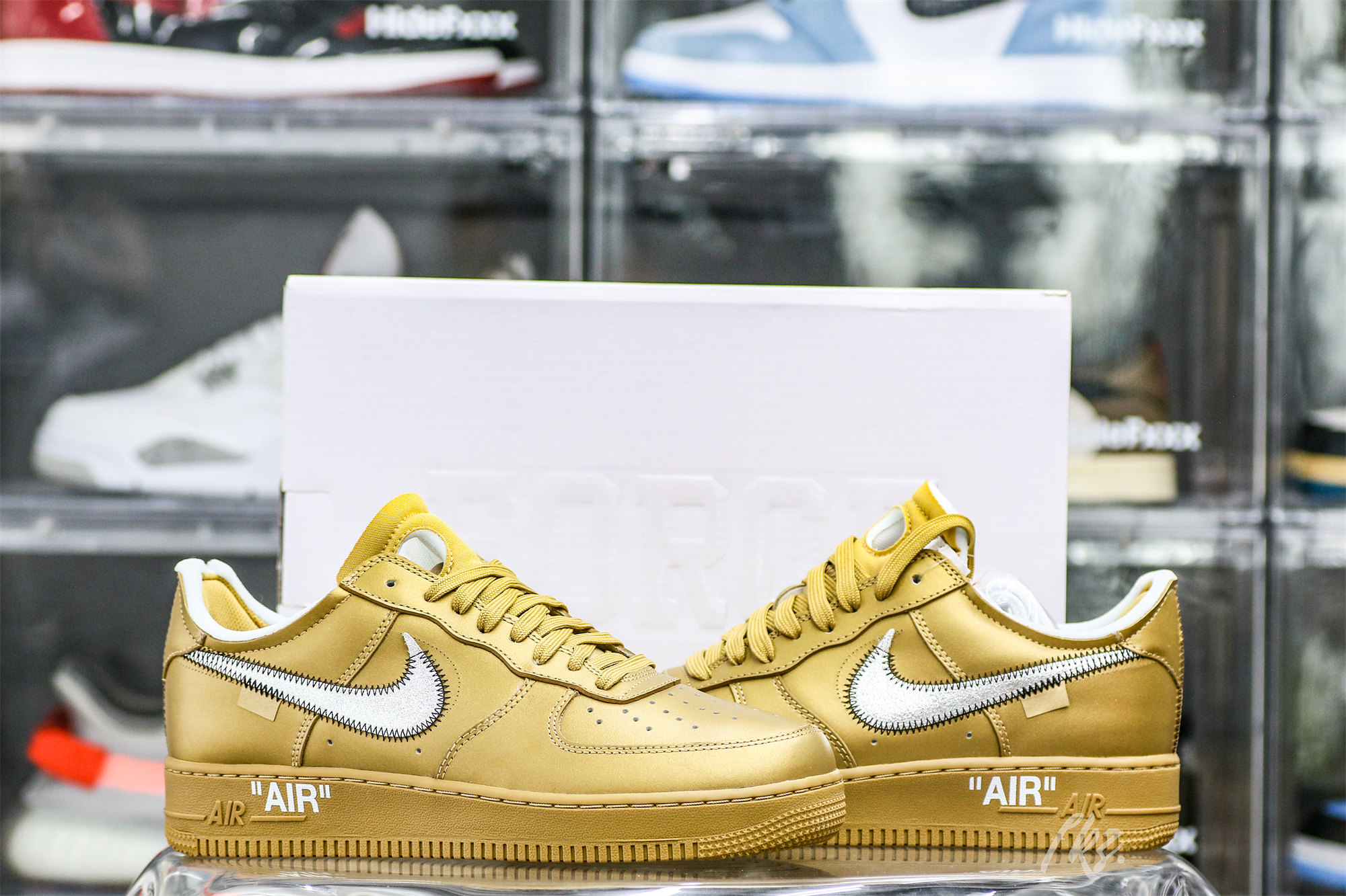 Nike Off-White Air Force 1 AF1 Gold Custom