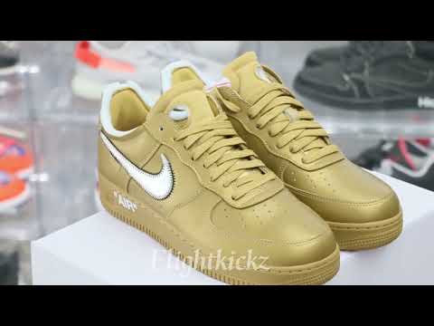 Nike Off-White Air Force 1 AF1 Gold Custom