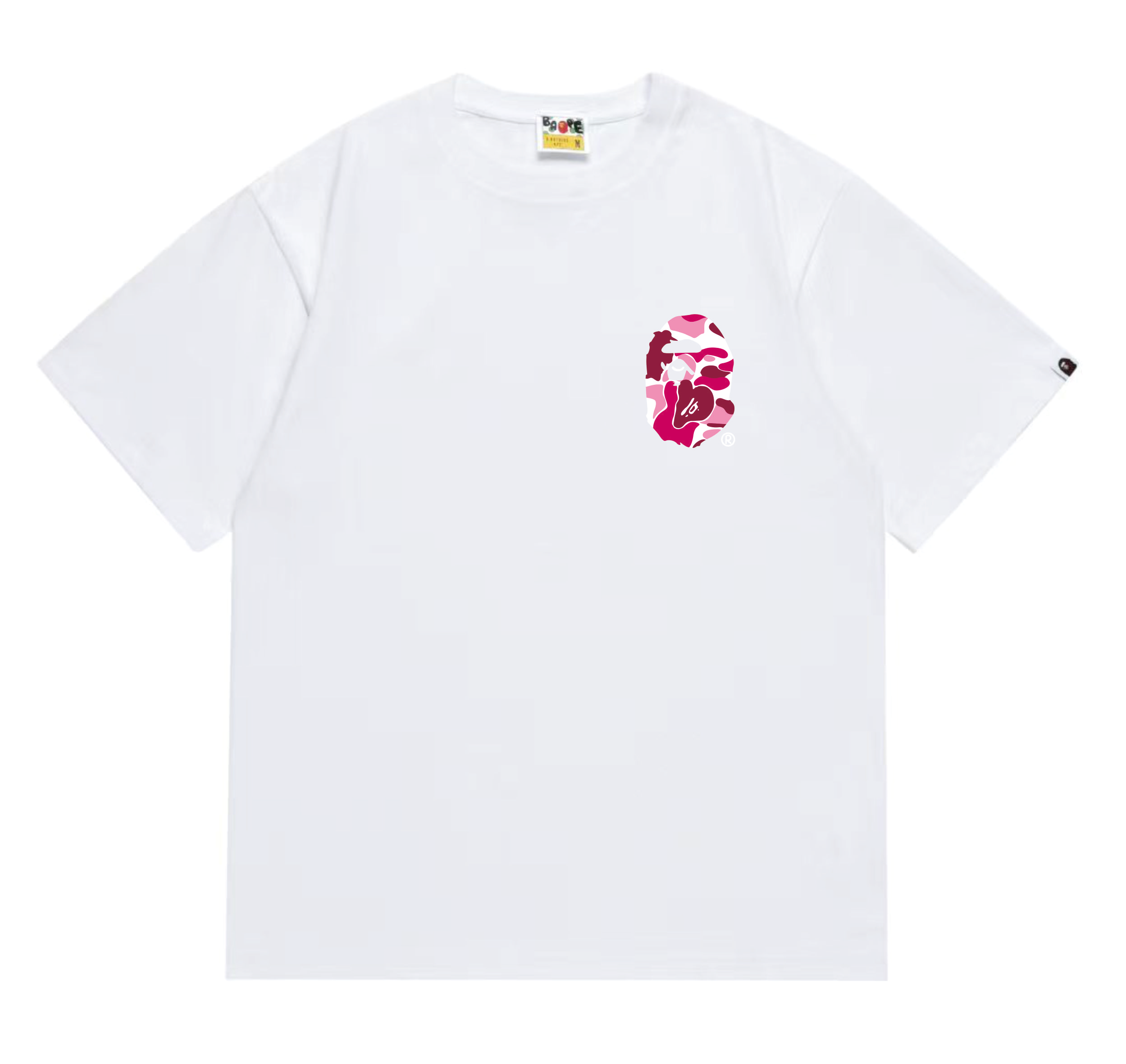 BAPE×Stuss! Pink Color Camo By Bathing Tee