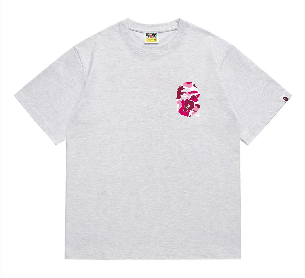BAPE×Stuss! Pink Color Camo By Bathing Tee
