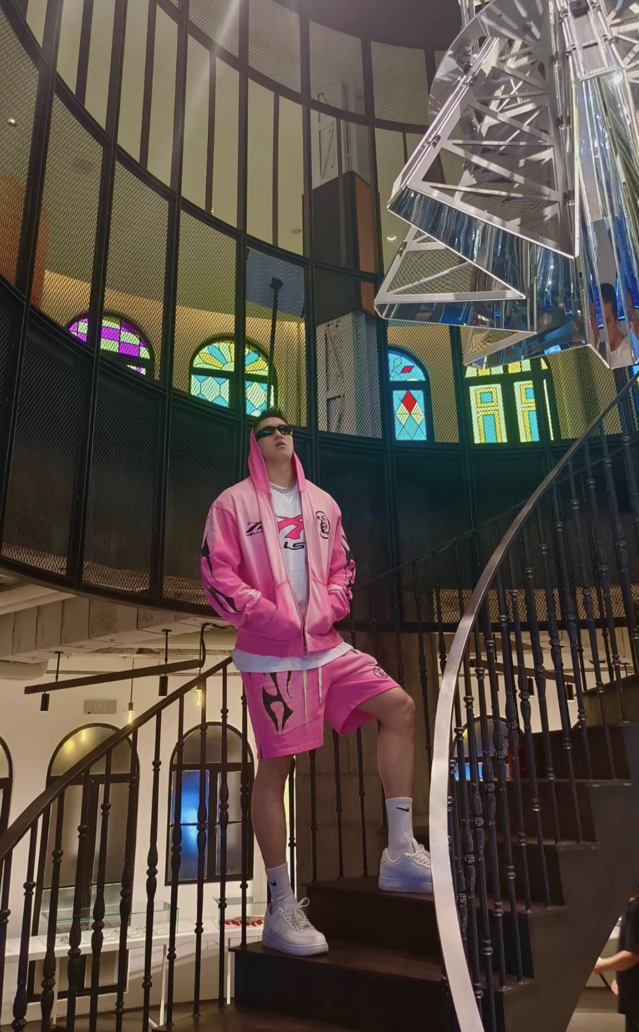 Hell$tar Studios vintage washed hoodie Pink