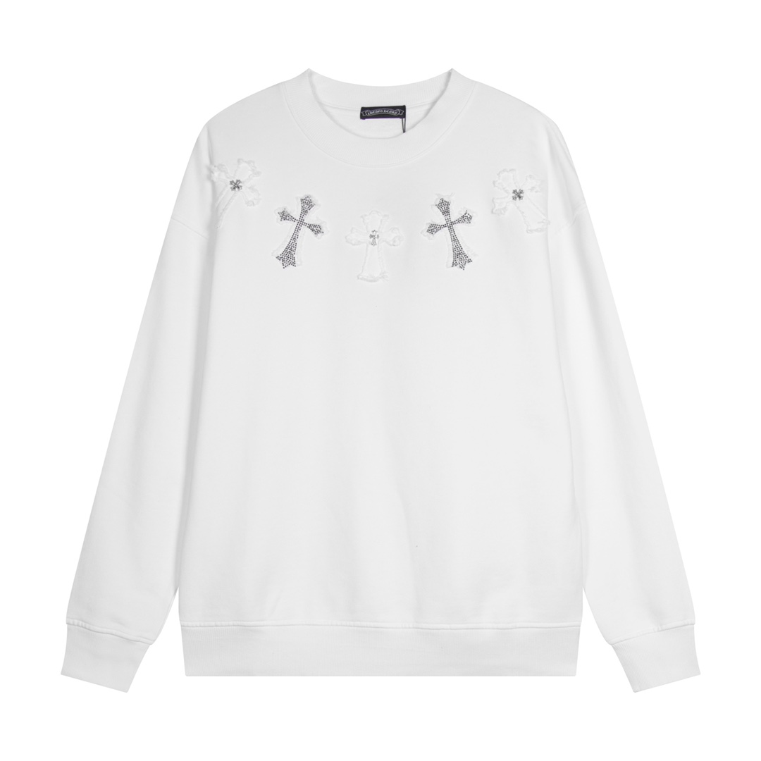 Ch*0me He**ts latest heavy-weight basic crewneck sweatshirt in white